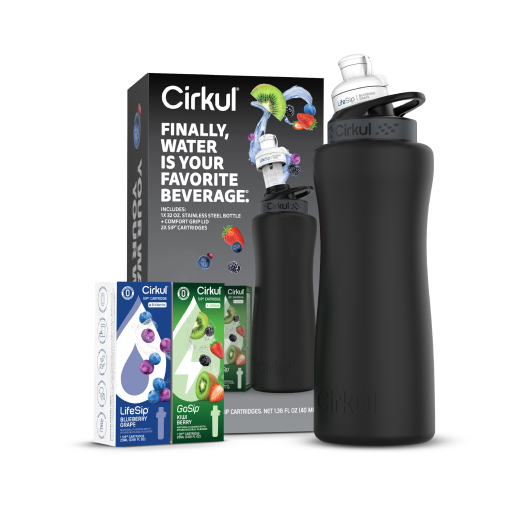 32oz. Matte Black Stainless Steel Bottle Starter Kit L7
